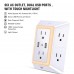 POWRUI 6-Outlet Extender with 2 USB Ports (2.4A Total) and Night Light